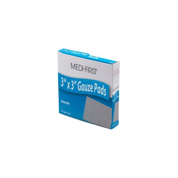 Medique Medi-First Sterile Gauze Pad, 3" x 3", 10/Box, 61212 61212 - main